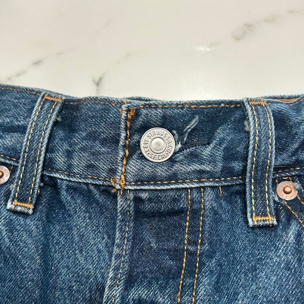 Levi's 501 Original Distressed Cut Off Denim Shorts Women's W30 Button Fly - Picture 3 of 11